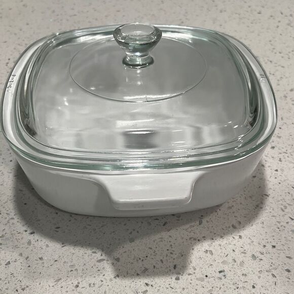 Corningware White Casserole RARE 1Qt Cornflower P-7-C lid 32 1960’s Made in USA - Picture 10 of 12